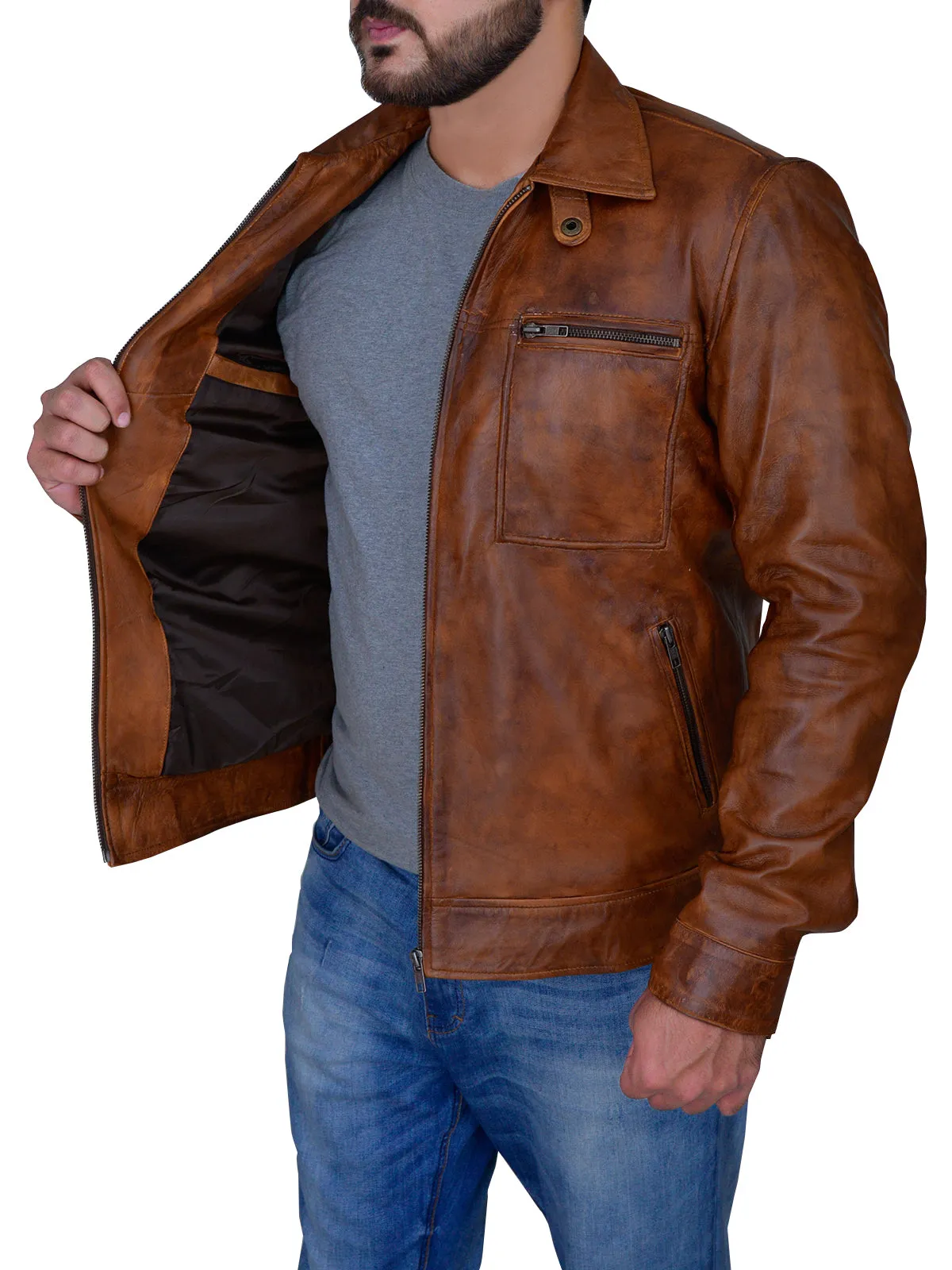 Men’s Distressed Brown Jacket