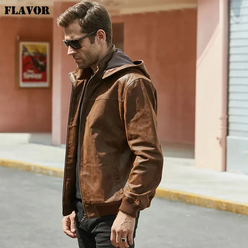 Men's Genuine Pigskin Leather Jacket