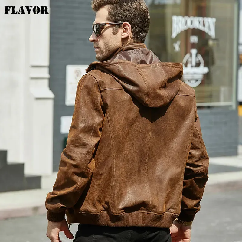 Men's Genuine Pigskin Leather Jacket