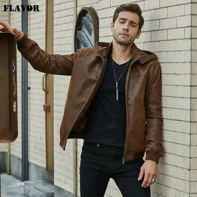 Men's Genuine Pigskin Leather Jacket