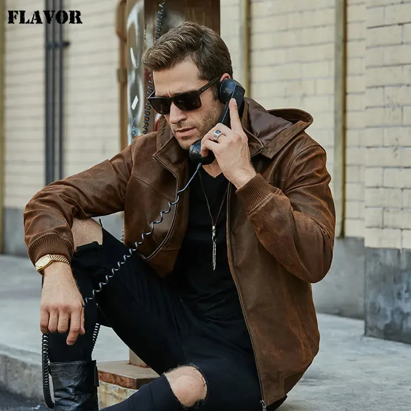 Men's Genuine Pigskin Leather Jacket