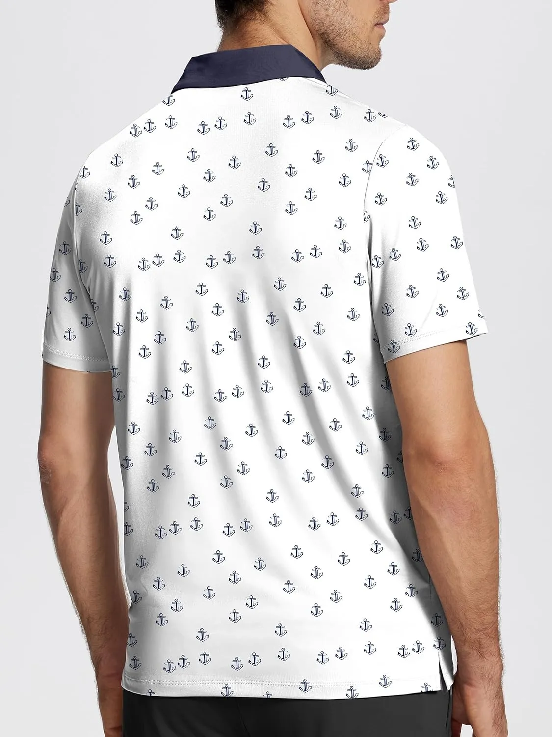 Mens Golf Shirt Short Sleeve Funny Print Golf Polo Shirts for Men Lightweight Dry Fit Quick Dry Collared Golf Polos