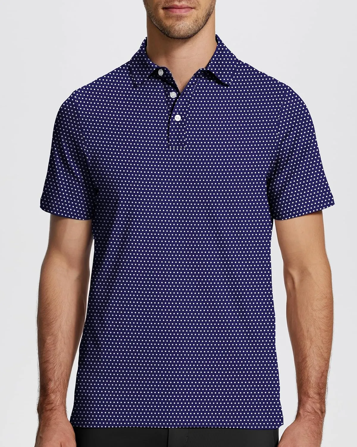 Mens Golf Shirt Short Sleeve Funny Print Golf Polo Shirts for Men Lightweight Dry Fit Quick Dry Collared Golf Polos