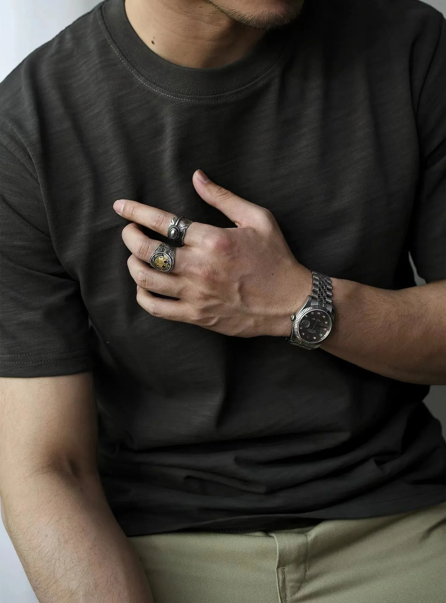 Men's O-neck Short Sleeves Loose Fit Basic T-shirt