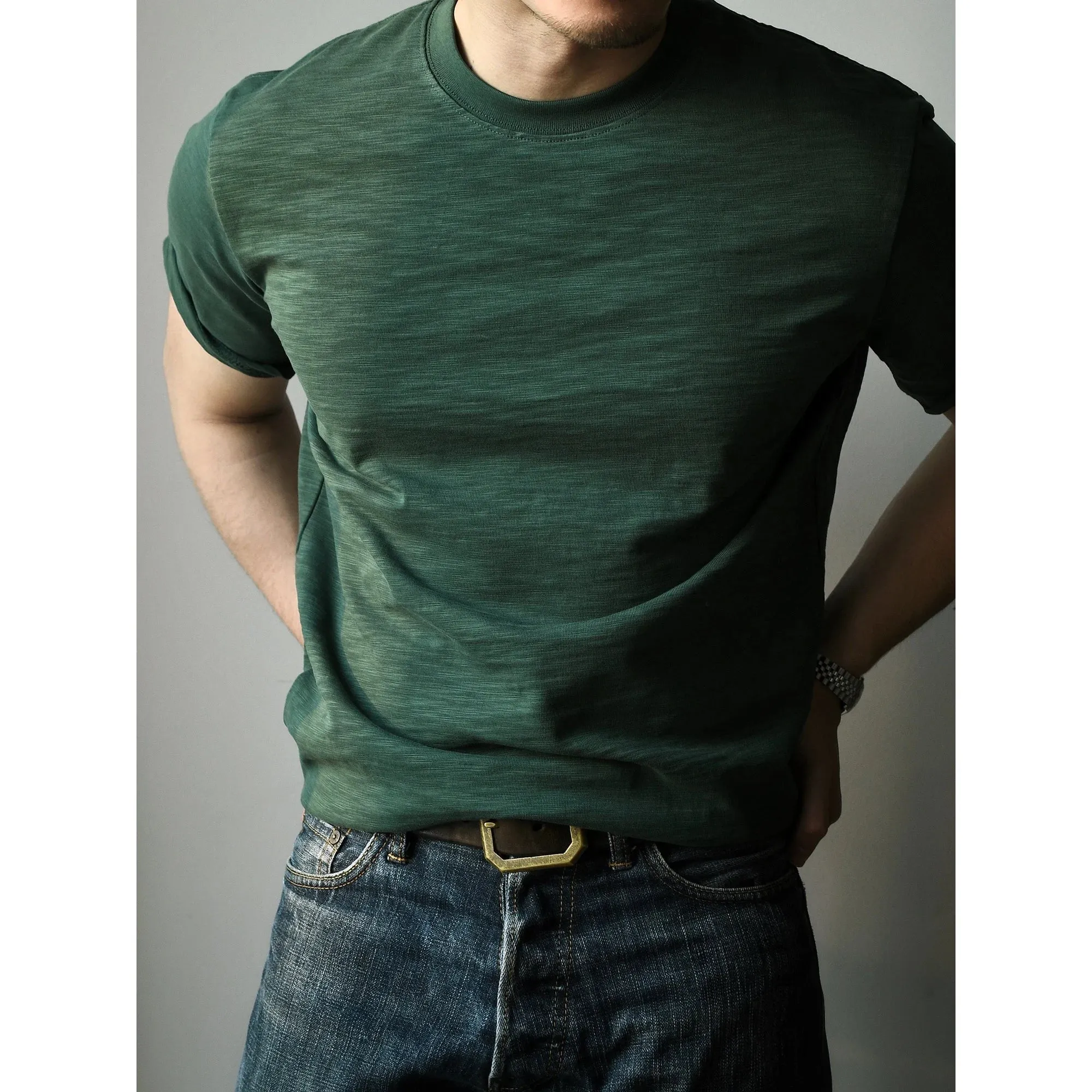 Men's O-neck Short Sleeves Loose Fit Basic T-shirt