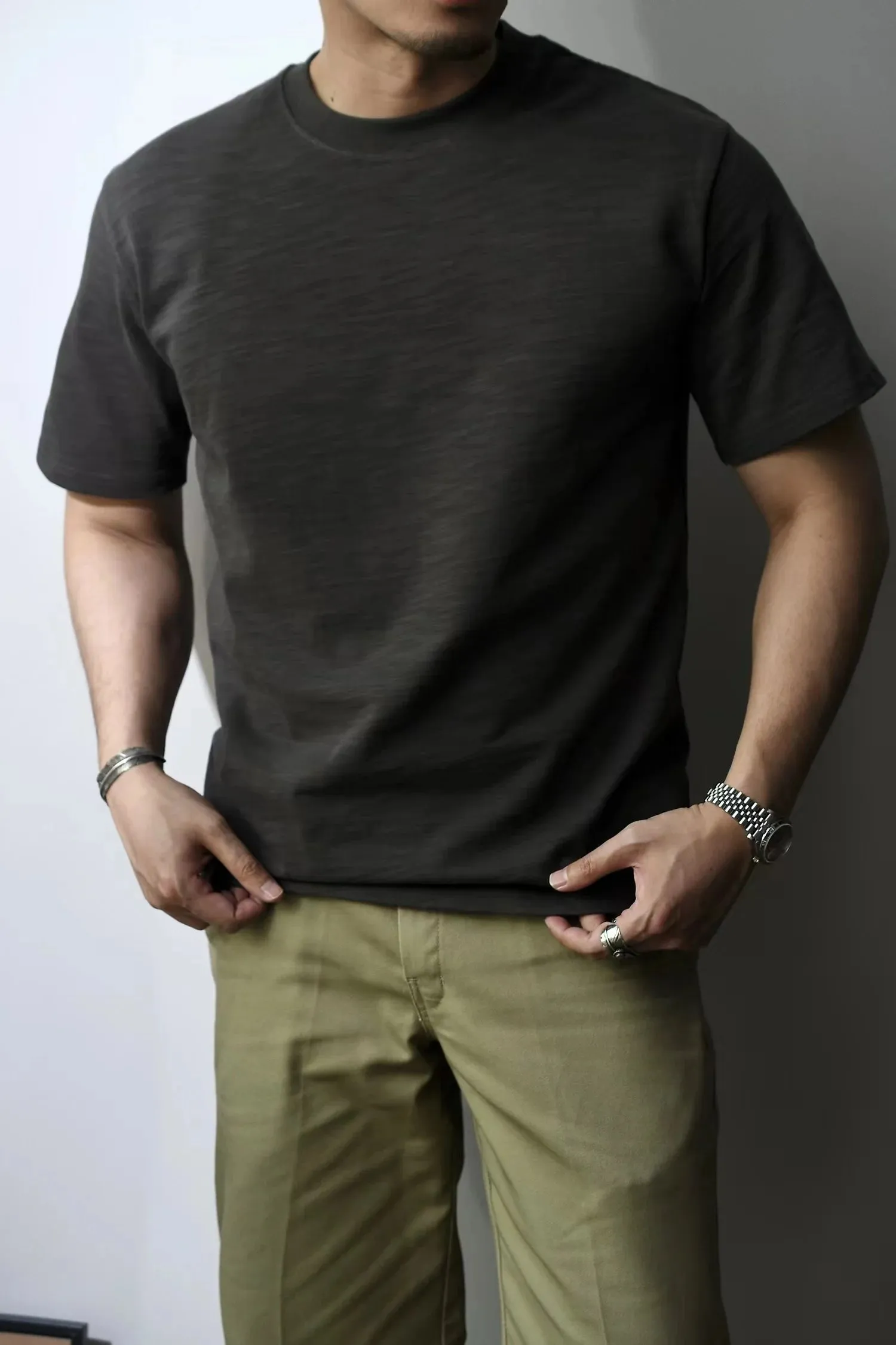 Men's O-neck Short Sleeves Loose Fit Basic T-shirt