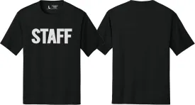 Men's Staff T-Shirt Front Back Print Tee Event Uniform Tshirt