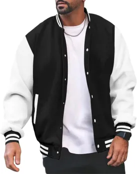 Men's Varsity Letterman Jacket College Baseball High School Bomber Jacket Lightweight Slim Fit Jackets for Men Women
