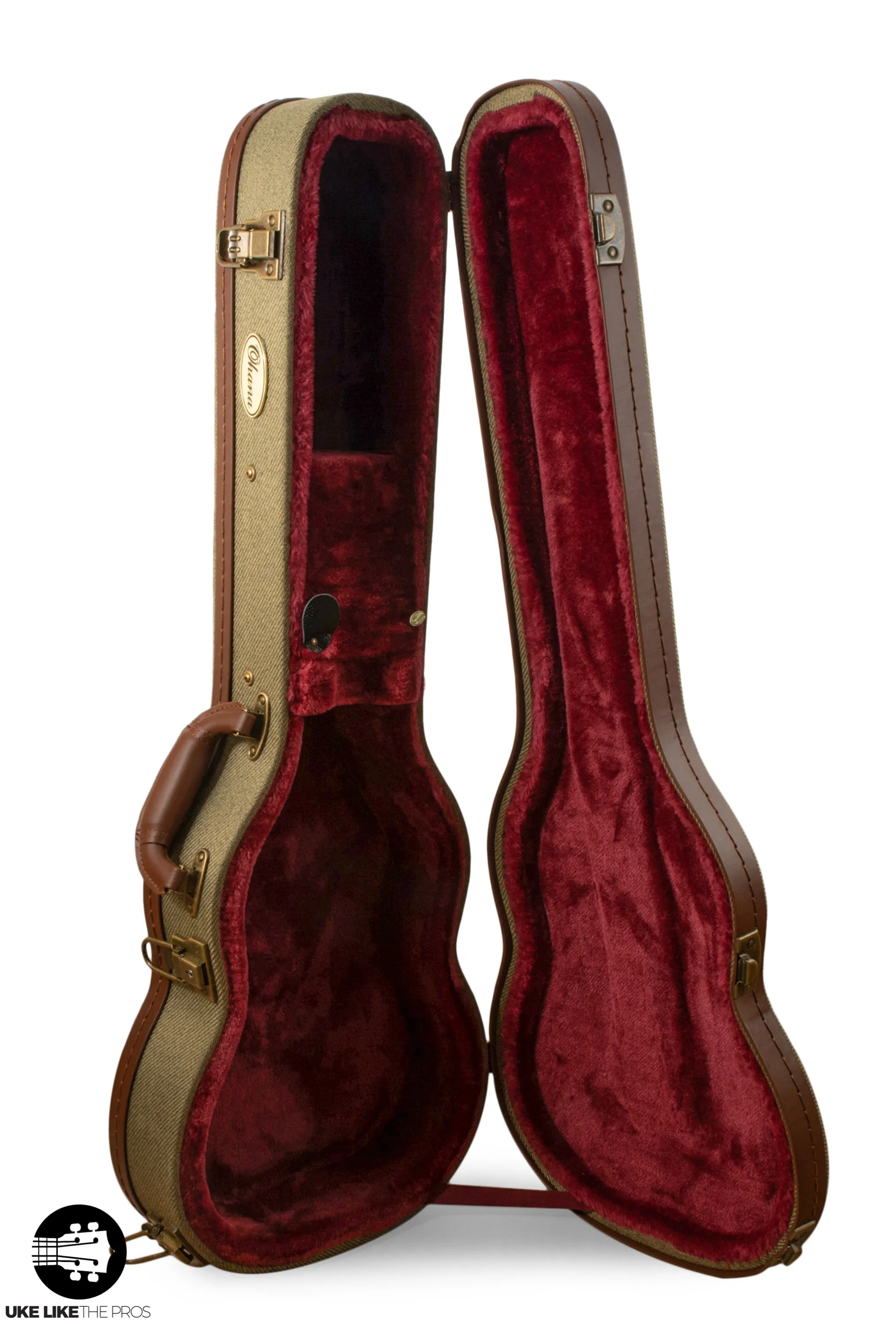 Ohana UOT-24 Olive Twill Concert Ukulele Hardshell Case