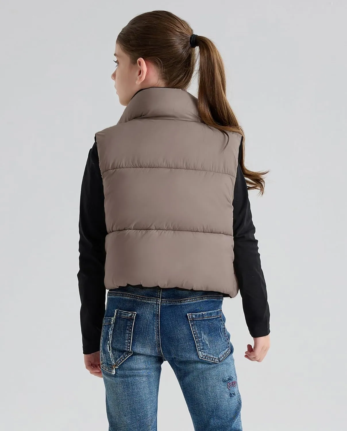 SOLOCOTE Girls Puffy Vest Coat Water-Resistant Warm Winter Sleeveless Kids Jacket for 4-14 Years