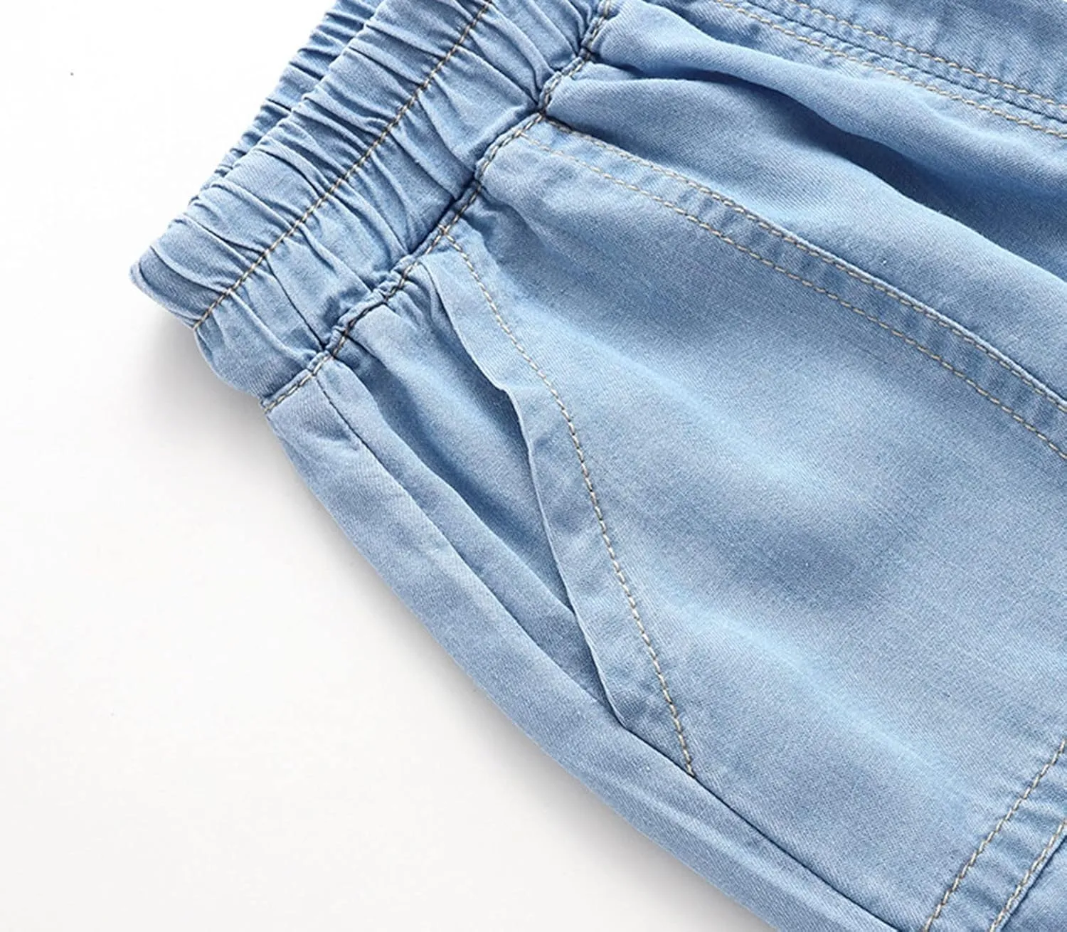 Toddler Baby Baggy Jeans Boys Girls Harem Pants Pull On Denim Joggers Loose Elastic Waist Anti-osquito Pants