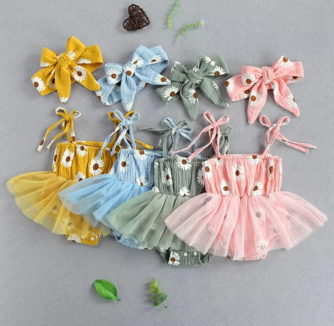 Tutu Daisy Romper - Mustard