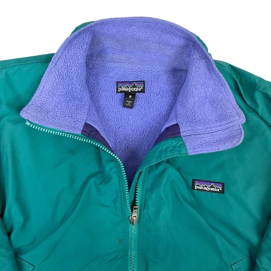 Vintage 80s 90s Green Patagonia Fleece Lined Jacket Coat 8 10