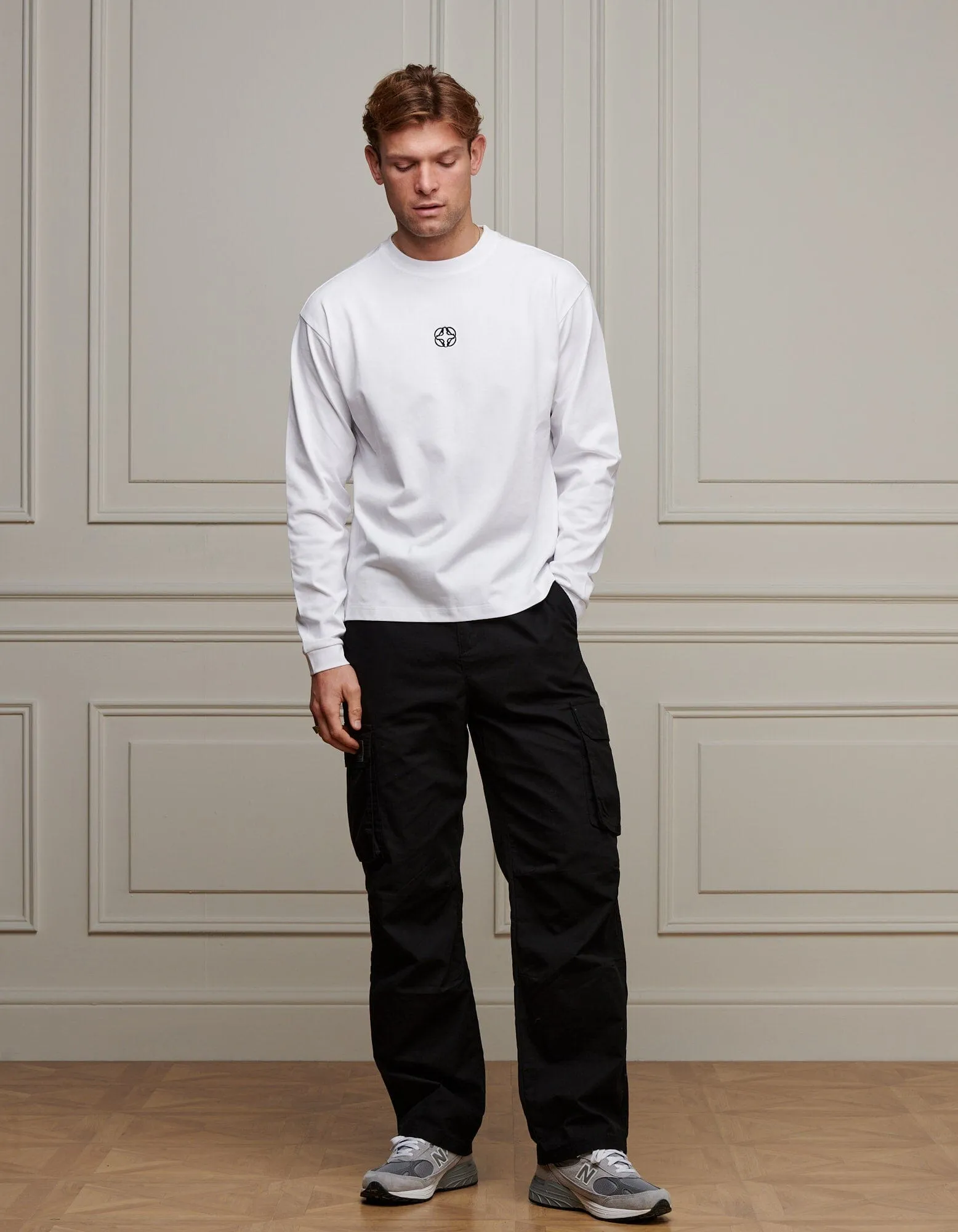 White L/S Emblem T-Shirt