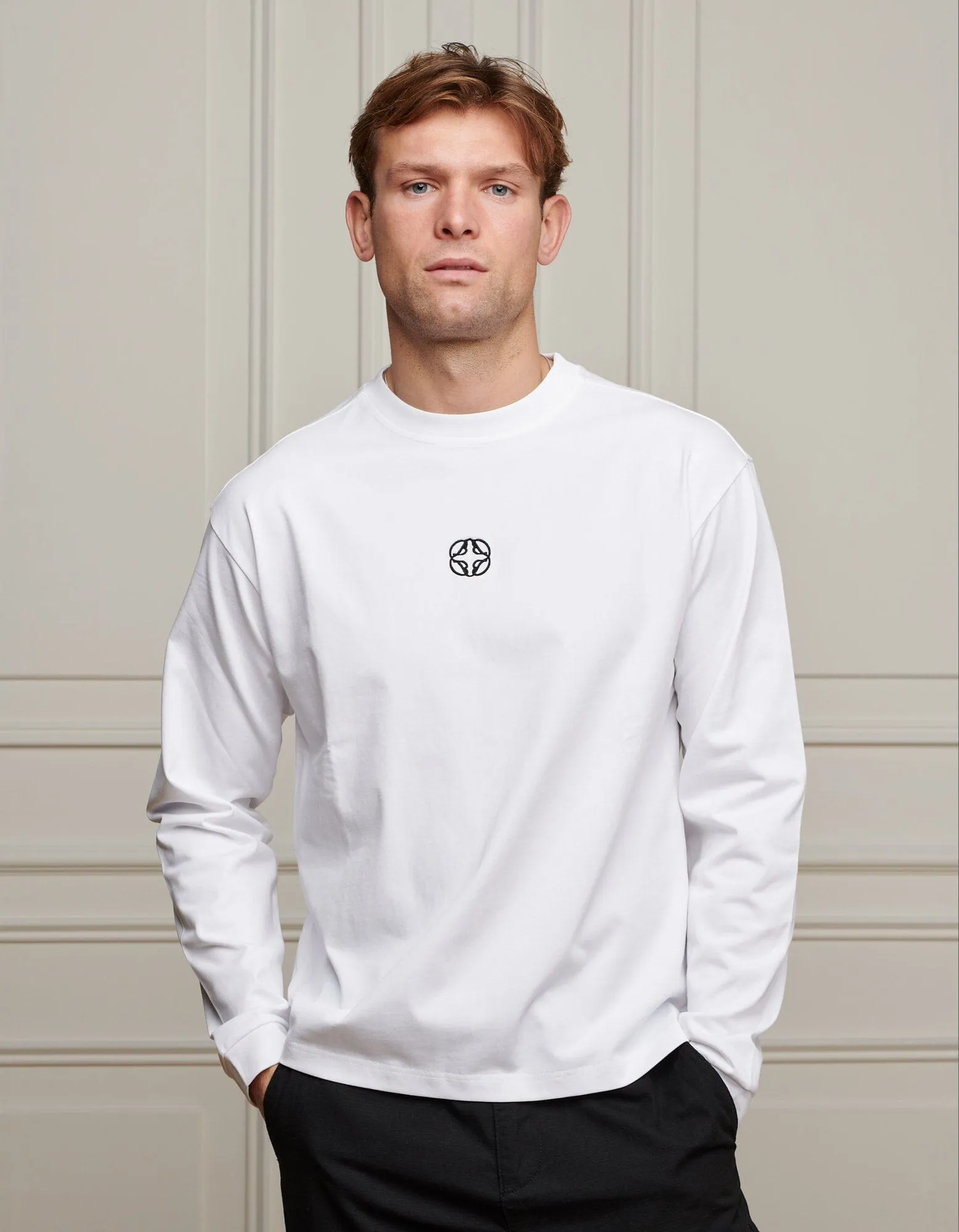 White L/S Emblem T-Shirt