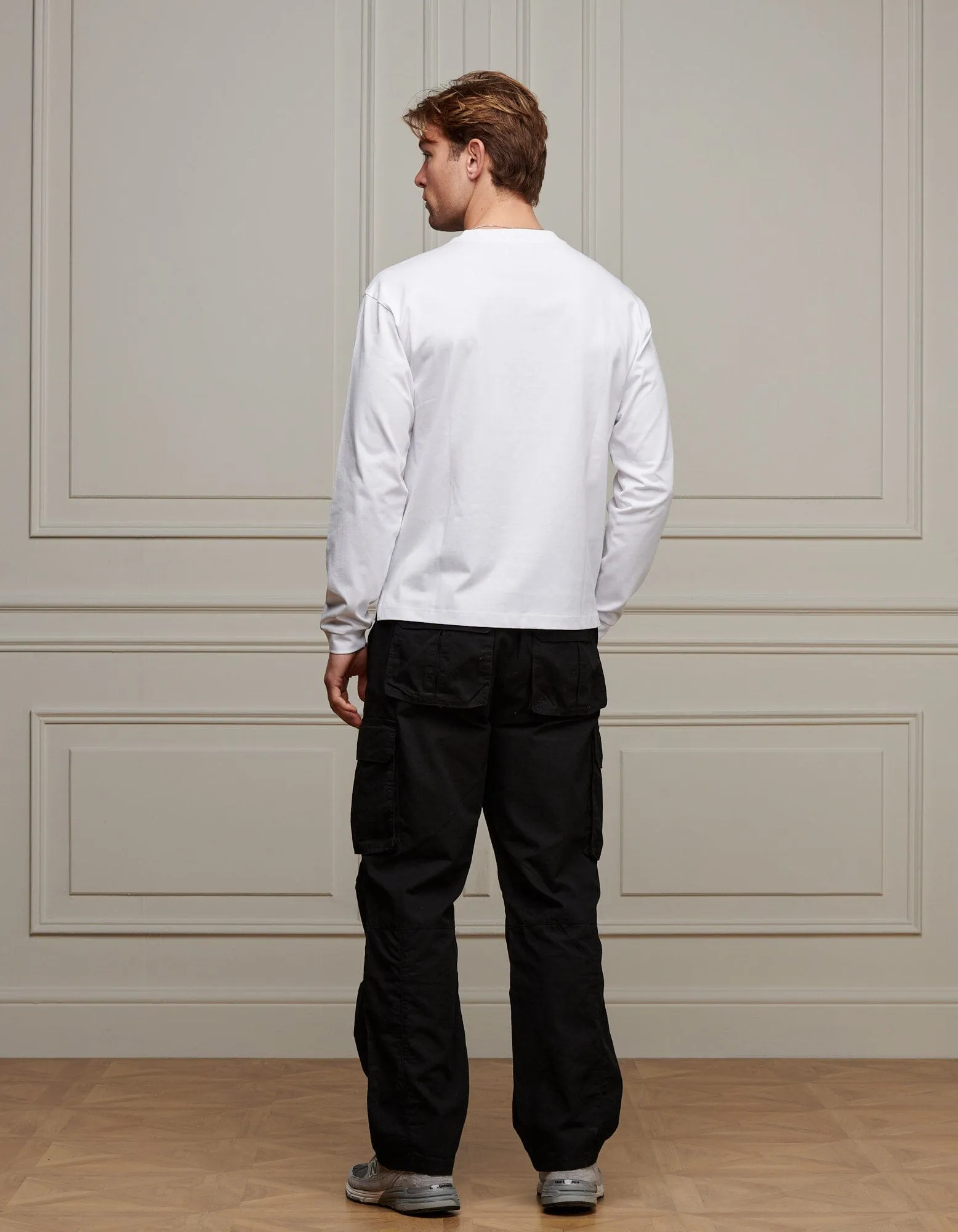 White L/S Emblem T-Shirt