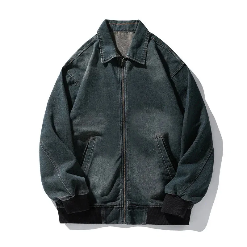 Wiaofellas  -  Brand Washed Denim Jacket Man Make Old Autumn Winter New Vintage Baggy Zip Jackets Male Cargo Style Japan Clothing