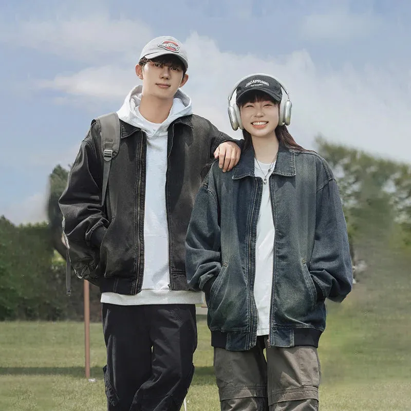 Wiaofellas  -  Brand Washed Denim Jacket Man Make Old Autumn Winter New Vintage Baggy Zip Jackets Male Cargo Style Japan Clothing