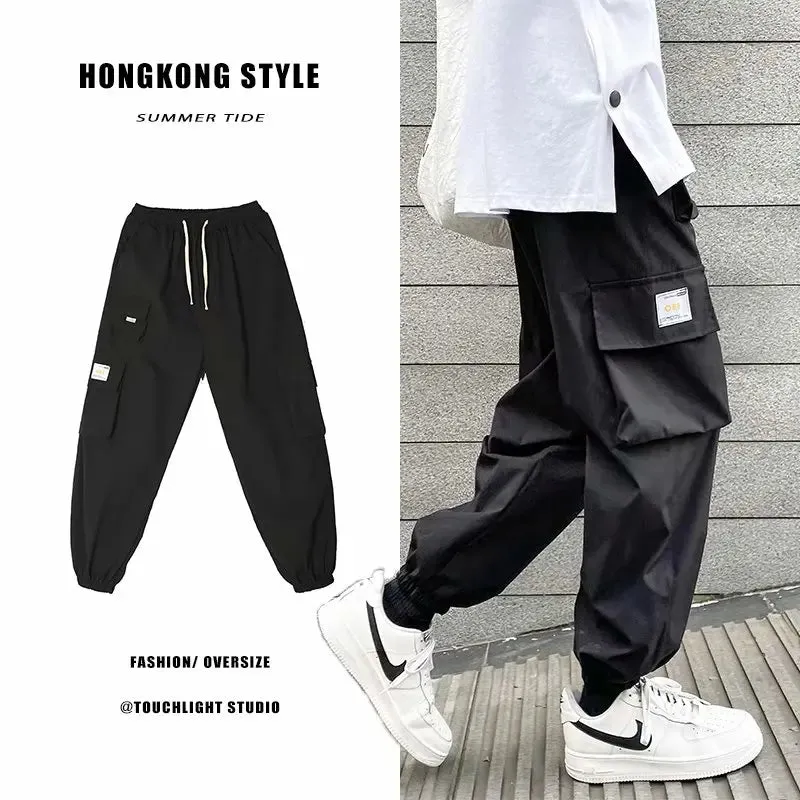 Wjczt  Spring Functional Overalls Men's High Street Fashion Brand Ins Versatile Loose Legged Pants Men's Trend Casual Pants 2025