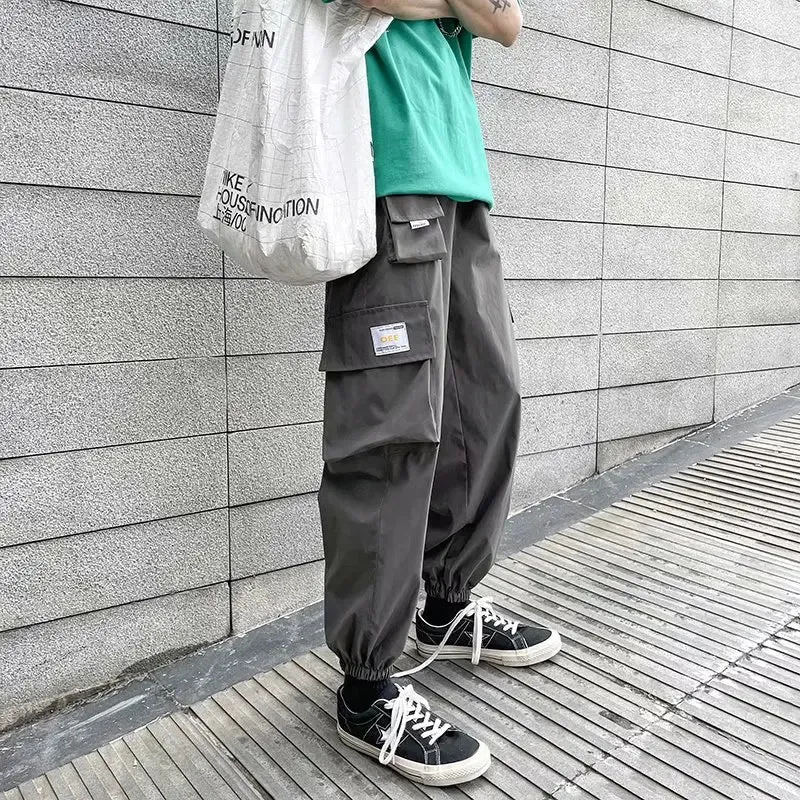 Wjczt  Spring Functional Overalls Men's High Street Fashion Brand Ins Versatile Loose Legged Pants Men's Trend Casual Pants 2025