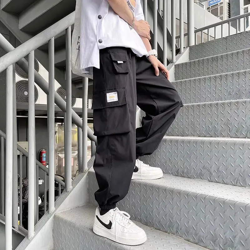 Wjczt  Spring Functional Overalls Men's High Street Fashion Brand Ins Versatile Loose Legged Pants Men's Trend Casual Pants 2025