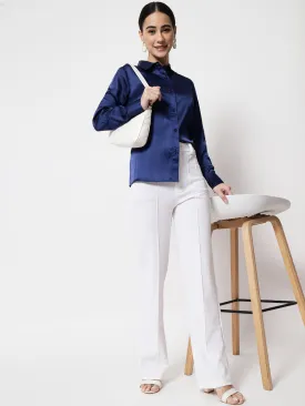 Women Blue Relaxed Formal Shir
