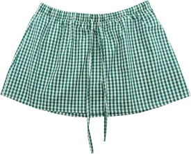 Womens Gingham Mini Skirts Y2k Going Out Elastic Waistband Plaid Checkered Streetwear Cute Summer Boxer Short Skirt