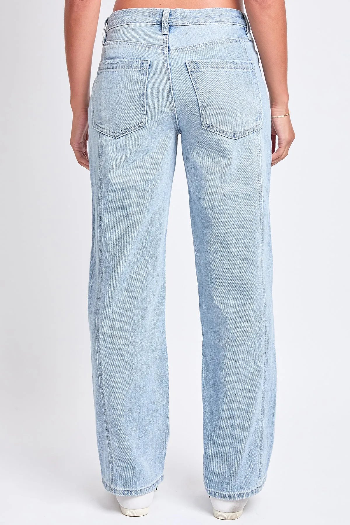 Women's Mid Rise Relaxed Rigid Straight Leg Jeans